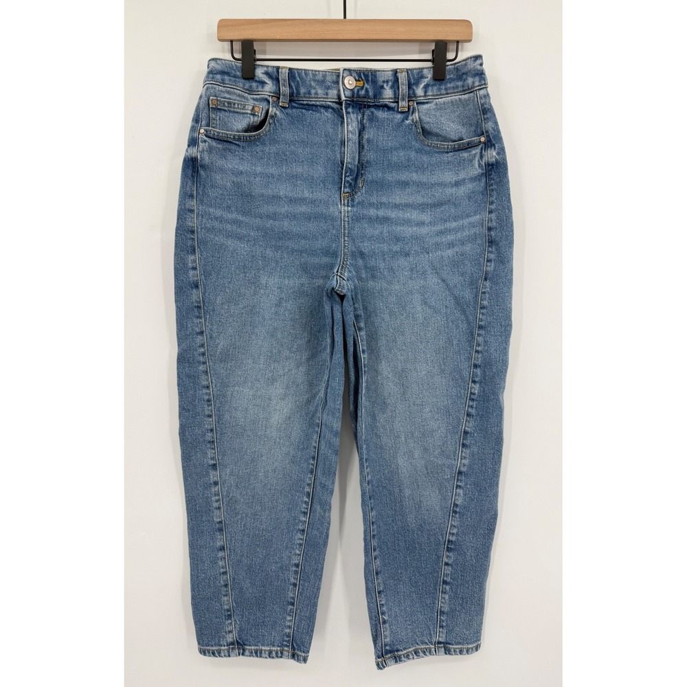 Talbots Jeans Womens 10 Petite Blue Relaxed Barrel High Rise Ankle Denim Pants